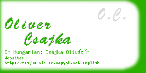 oliver csajka business card